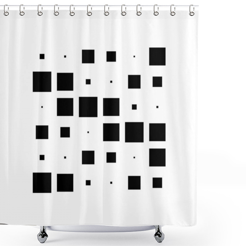 Personality  6x6 Cube, Square Geometric Arrangement. Square Illustration Shower Curtains