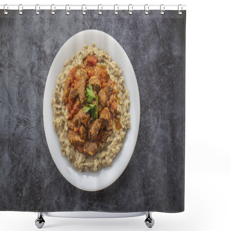 Personality  Hnkar Liked One Of The Good Dishes Of Hatay City In Turkey . Shower Curtains