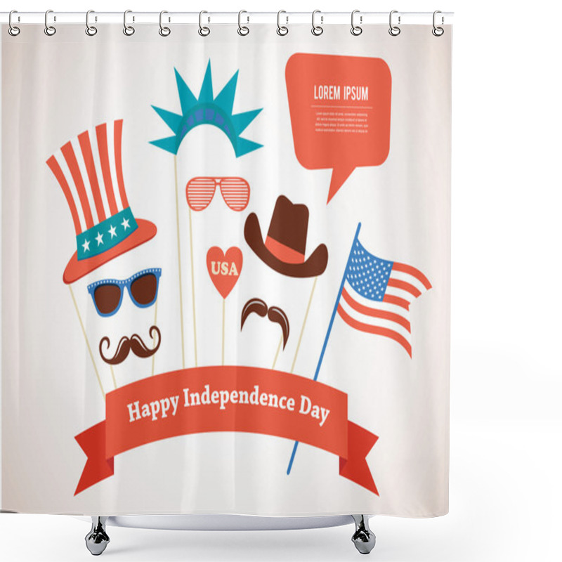 Personality  Costume Props For Independence Day Of America Shower Curtains