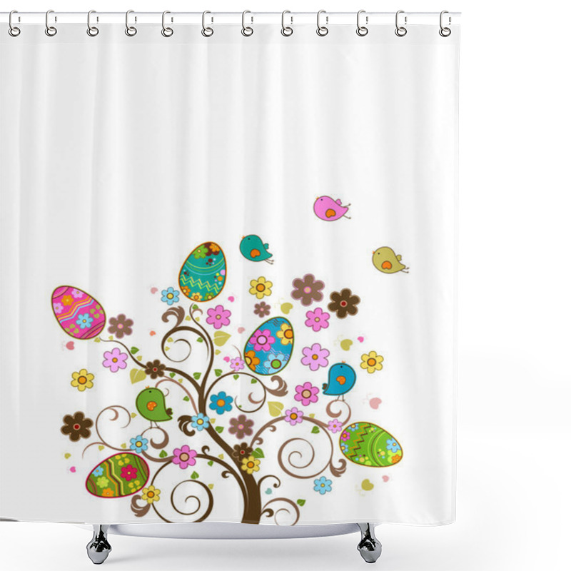 Personality  Easter Tree Shower Curtains