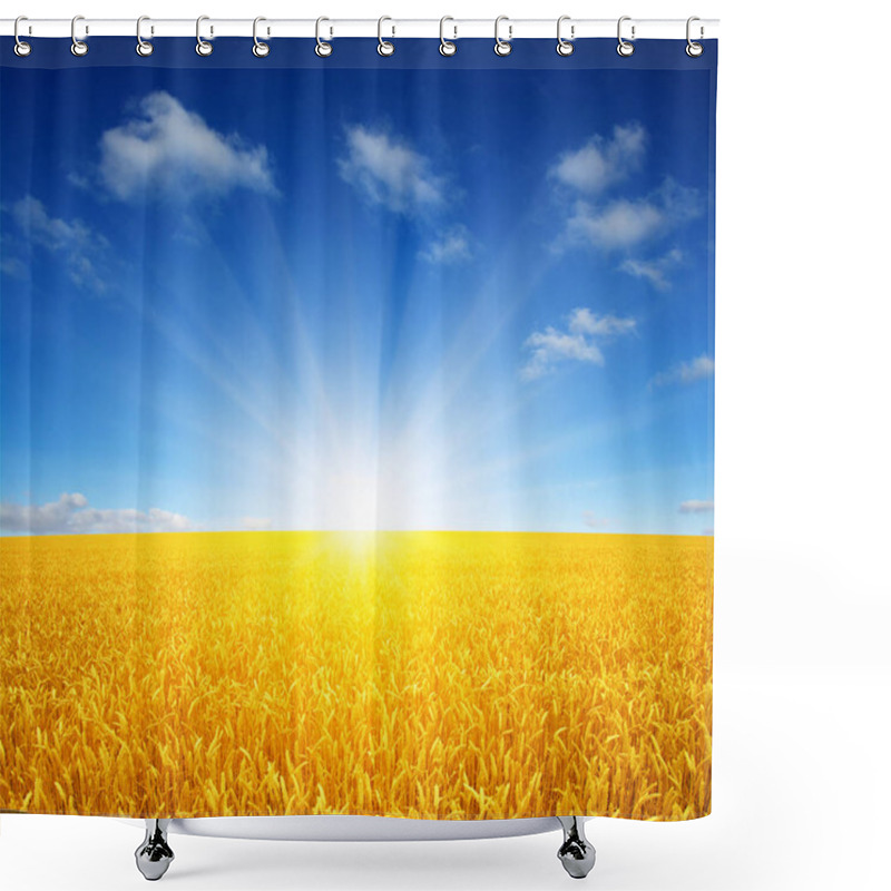 Personality  Wheat Field And Sun Shower Curtains