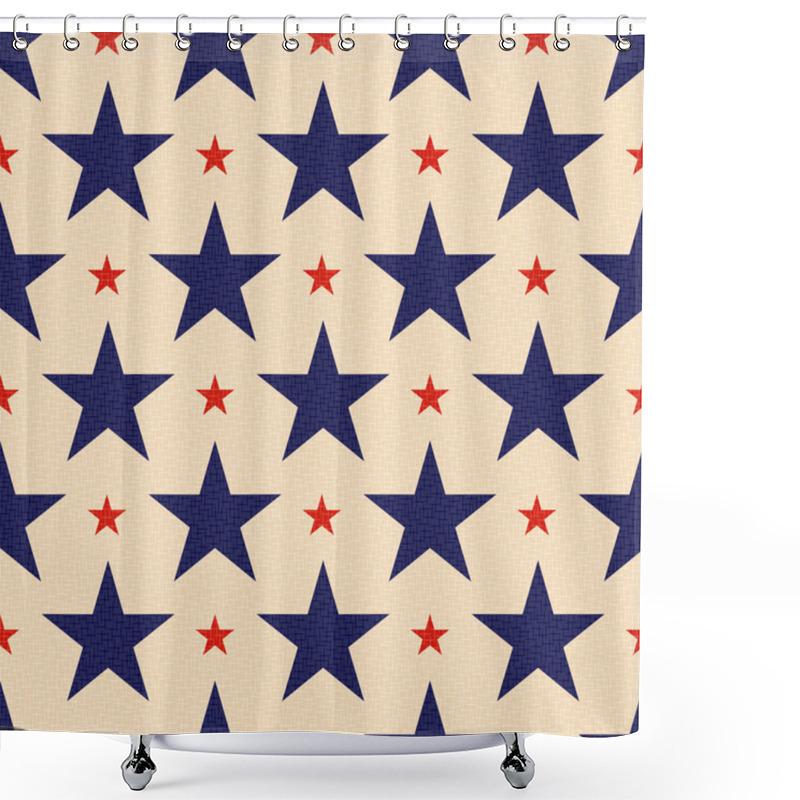 Personality  Seamless Patriotic Stars Background Shower Curtains