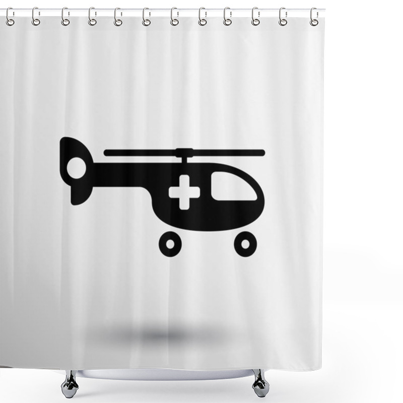 Personality  Helicopter Ambulance Icon Medical Vector Air Health Shower Curtains