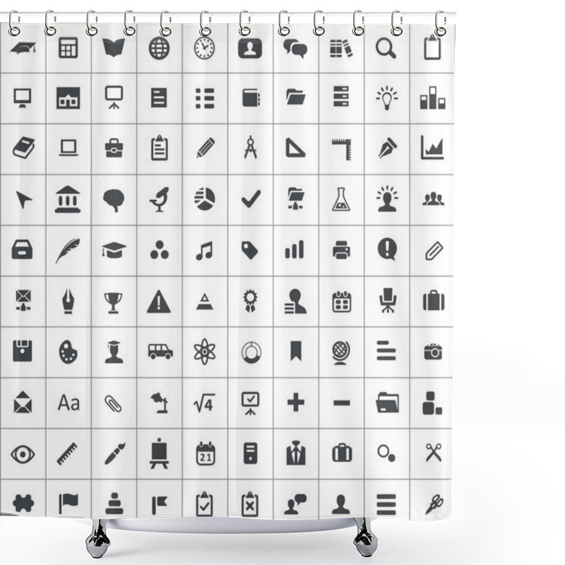 Personality  100 Education Icon Shower Curtains