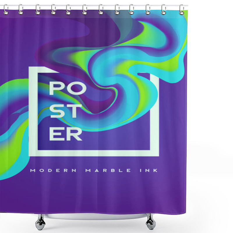 Personality  Modern Marble Ink Poster.  Shower Curtains