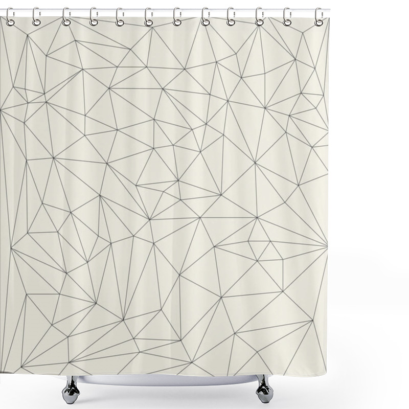 Personality  Irregular Abstract Linear Grid. Reticulated Monochrome Texture Pattern Shower Curtains