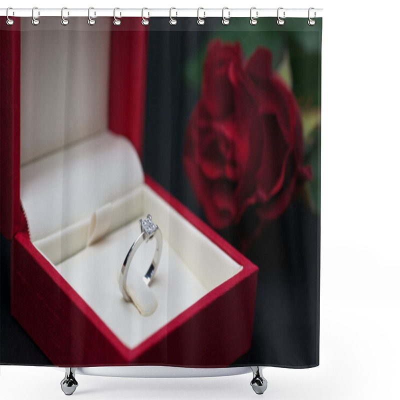 Personality  Modern Diamond Engagement Ring Shower Curtains