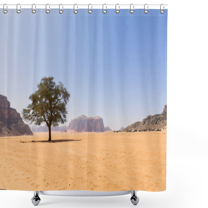 Personality  Wadi Rum In Southern Jordan. It Is Located About 60 Km To The East Of Aqaba. Wadi Rum Has Led To Its Designation As A UNESCO World Heritage Site And Is Known As The Valley Of The Moon. Shower Curtains