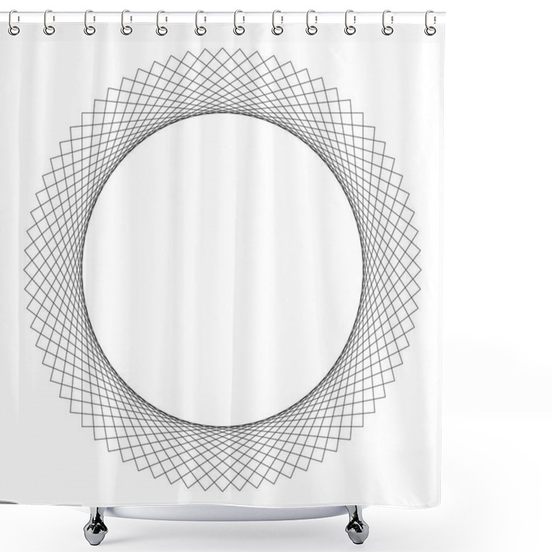 Personality  Geometric Circular Abstract Motif, Icon, Symbol. Radial, Radiating Design Element Vector Shower Curtains