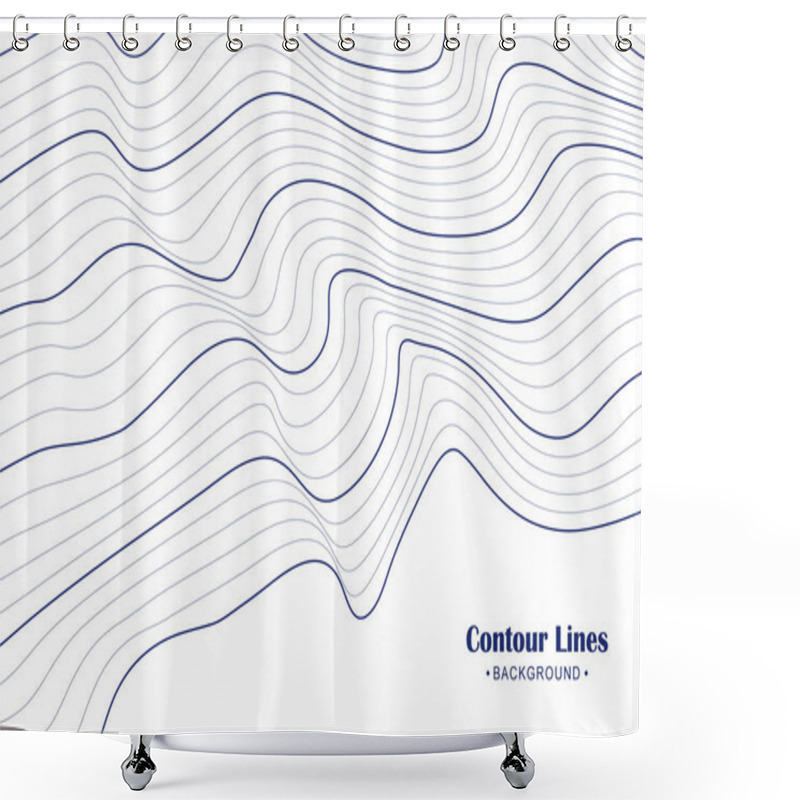 Personality  Abstract Contour Line Background Illustration Shower Curtains