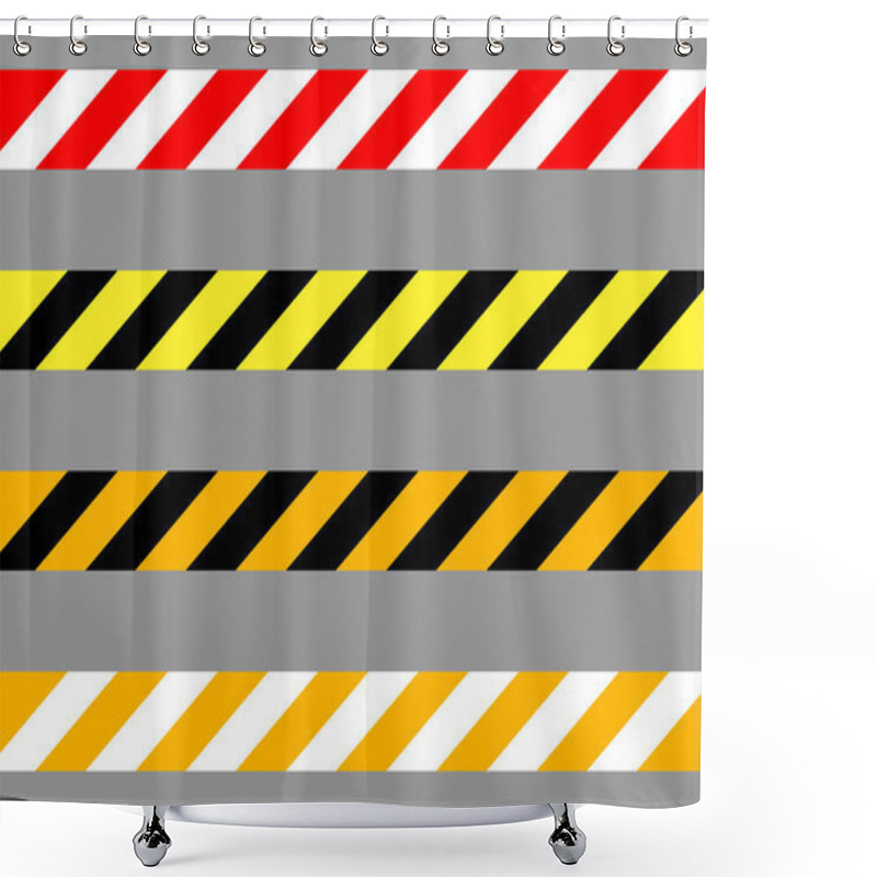 Personality  Warning Tape. Black And Yellow Striped Line. Vector Illustration. Stock Image. EPS 10. Shower Curtains