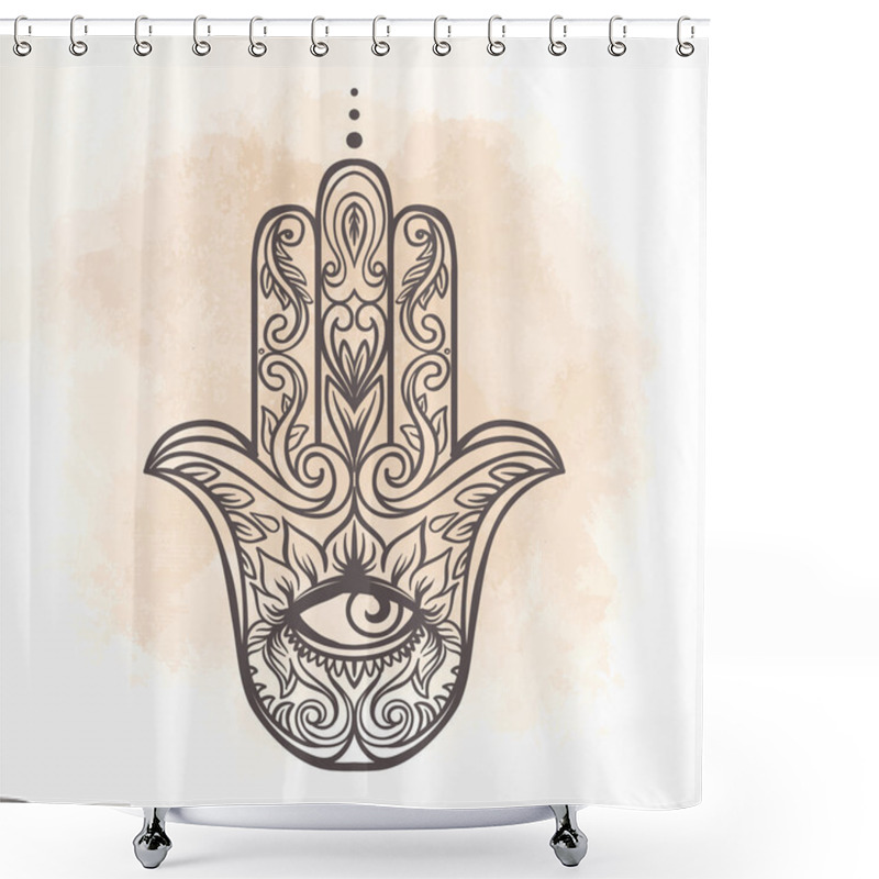 Personality  Ornate  Hamsa Amulet Shower Curtains