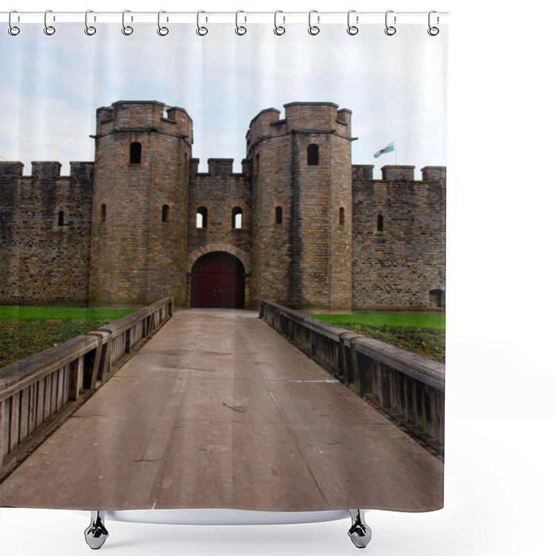 Personality  Cardiff Castle Rear Entry Gate. Wales. Uk Shower Curtains