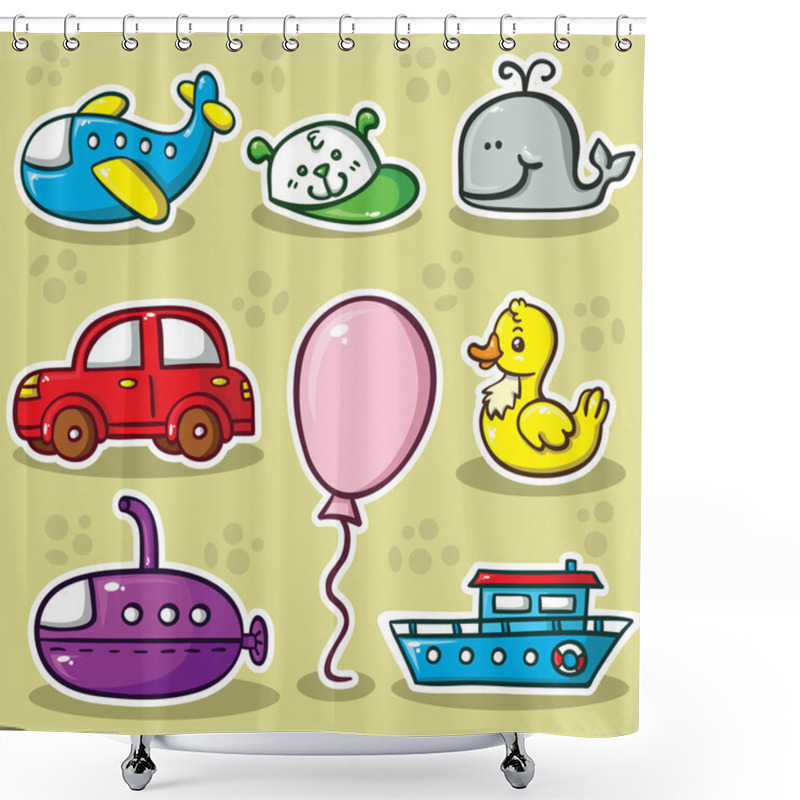 Personality  First Set Of Toys Shower Curtains