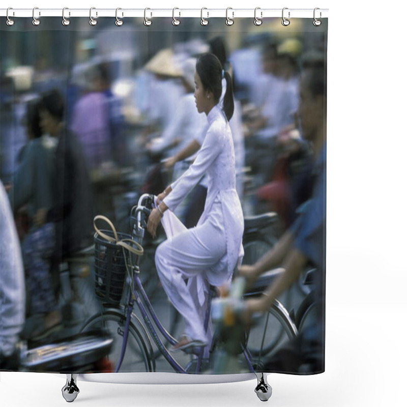 Personality  People Riding A Bikes In Ho Chi Minh Shower Curtains