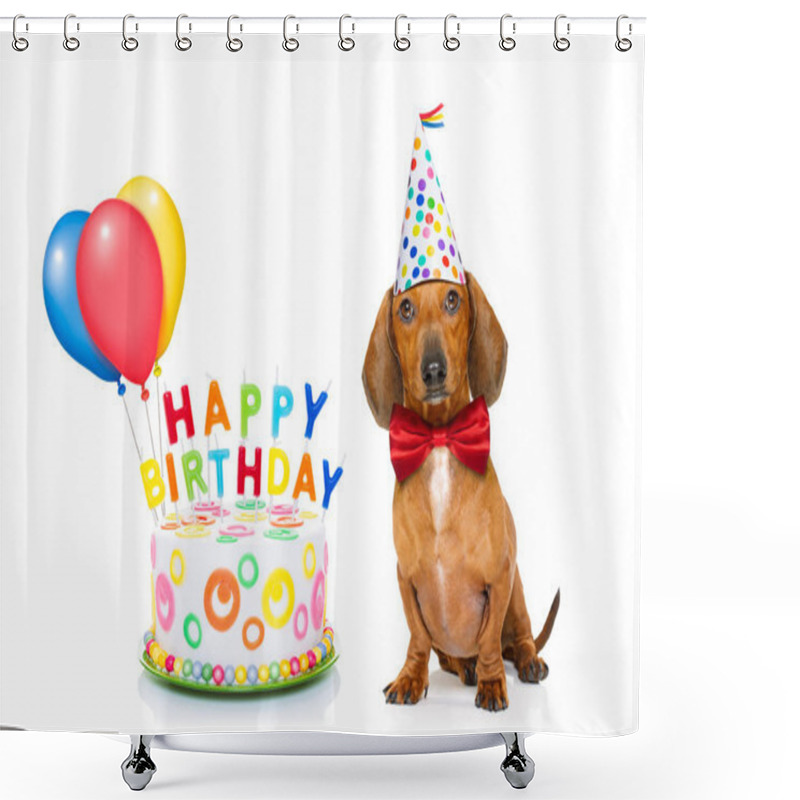 Personality  Happy Birthday Dog Shower Curtains