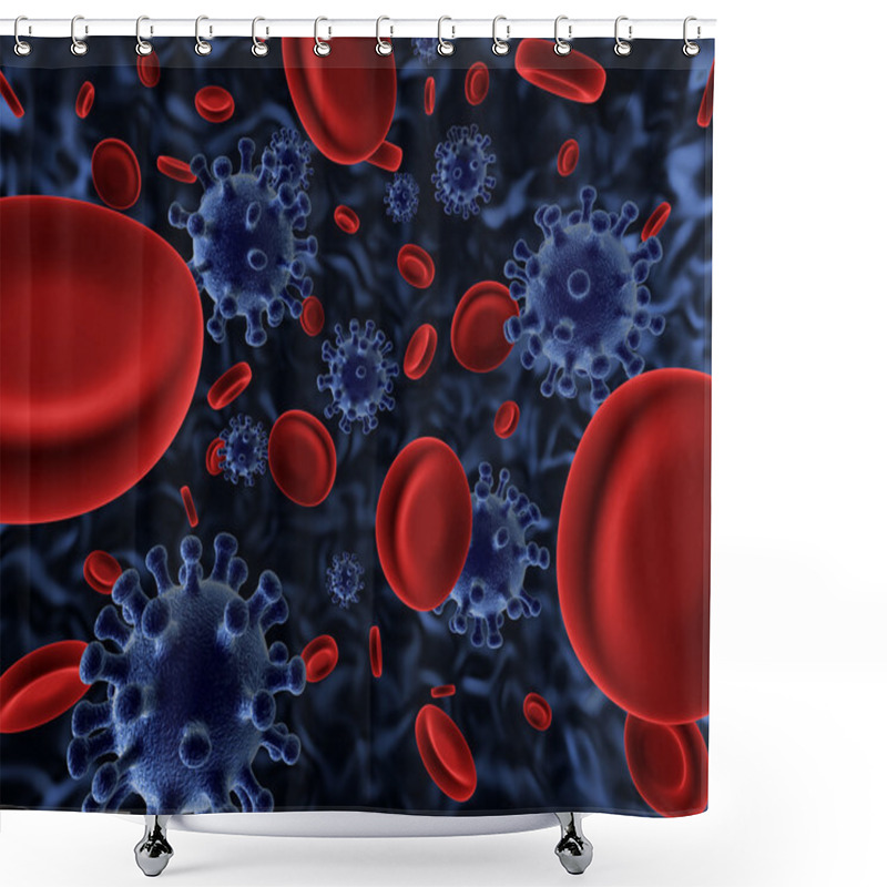 Personality  Virus And Blood Cells Shower Curtains