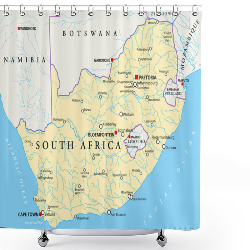 Personality  South Africa Political Map Shower Curtains