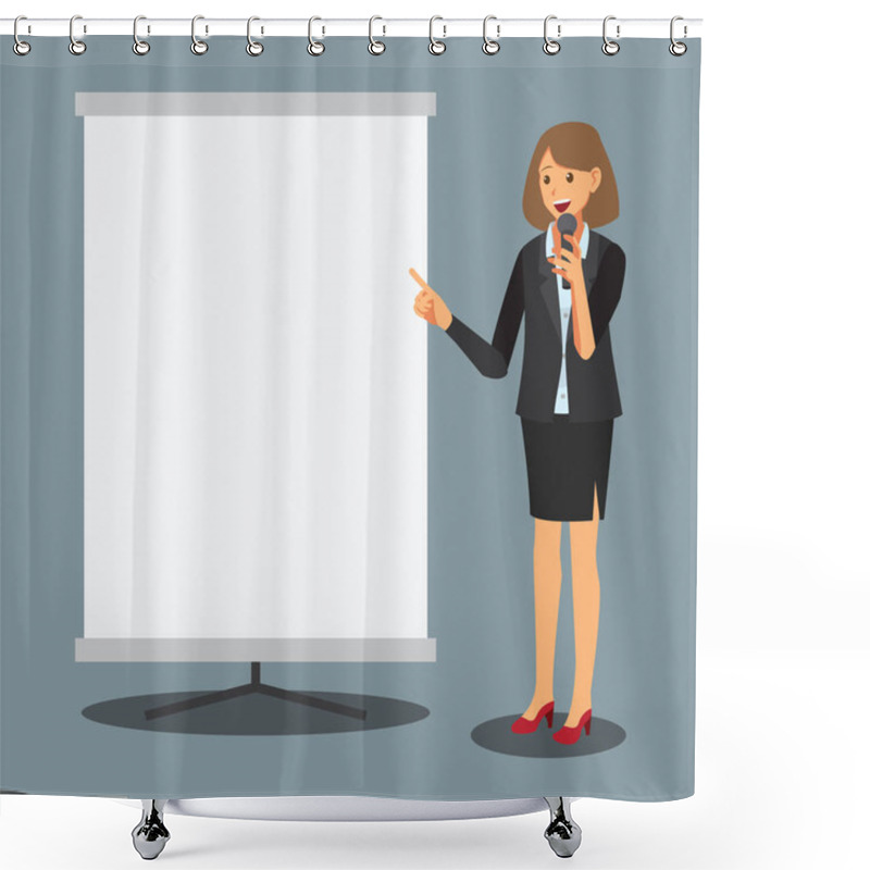 Personality  Businesswoman At A Presentation  Shower Curtains