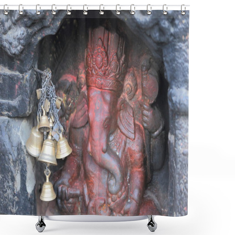 Personality  0192 Ganehsa Little Shrine, Durbar Square-Kathmandu-Nepal. Shower Curtains