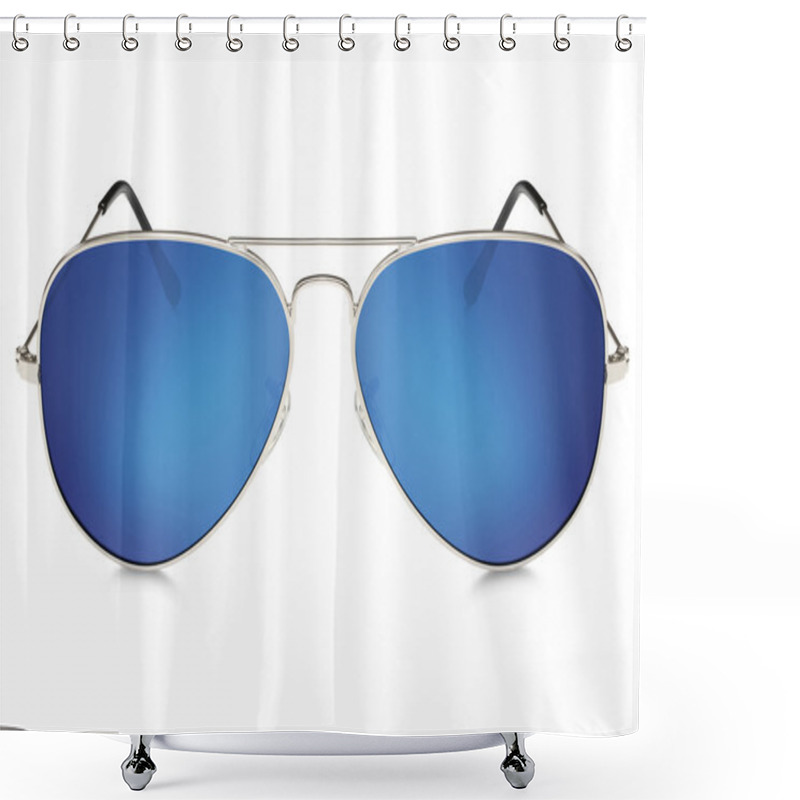 Personality  Aviator Sunglasses Isolated On White Background  Shower Curtains