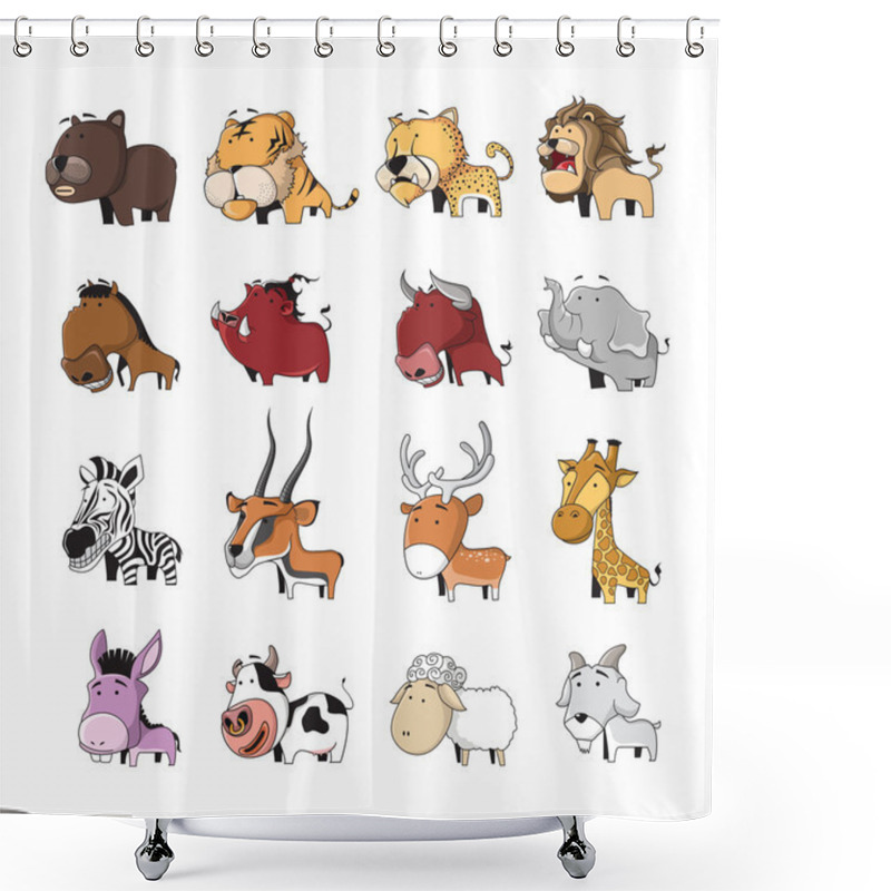 Personality  Animal Set 5 Shower Curtains