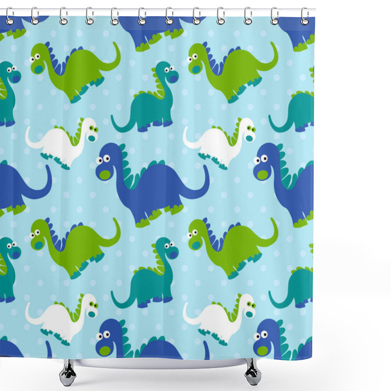 Personality  Cute Dinosaur Seamless Pattern Shower Curtains