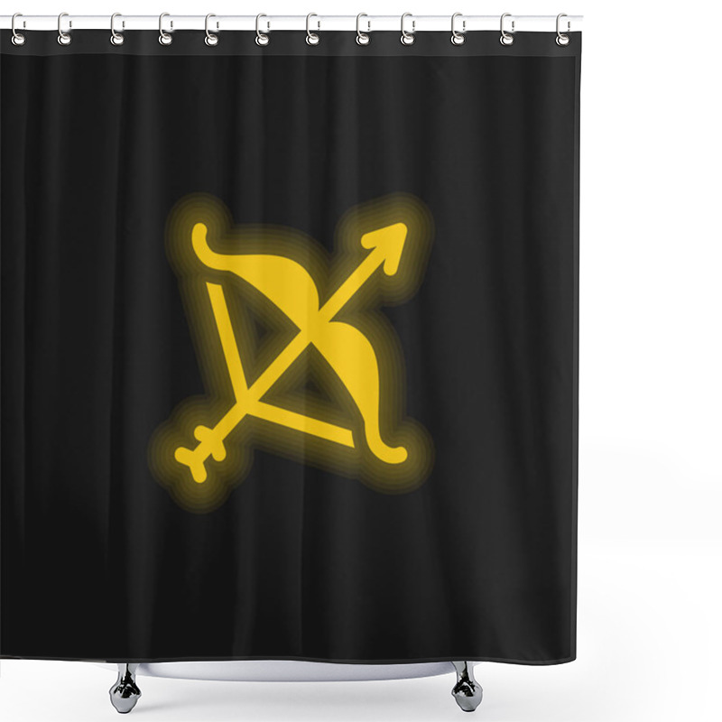 Personality  Artemis Yellow Glowing Neon Icon Shower Curtains