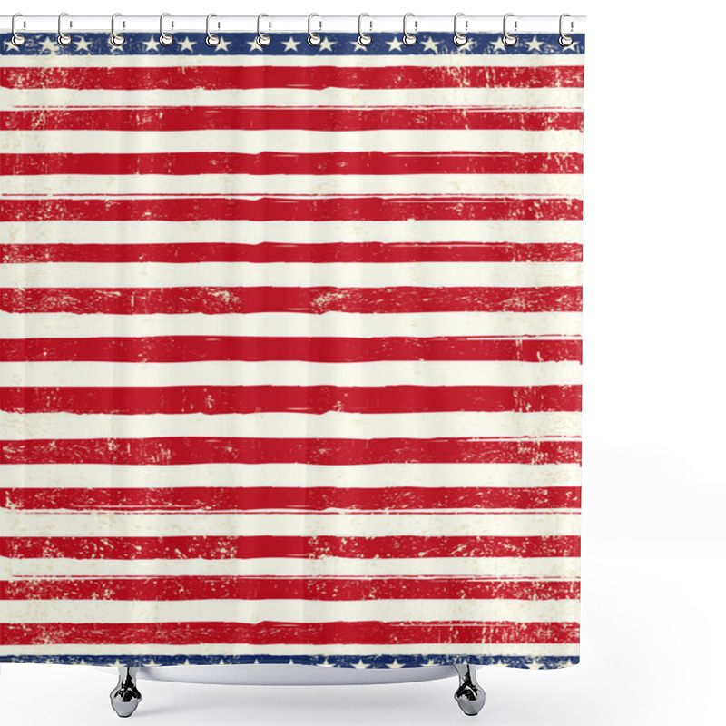 Personality  American Grungy Flag Shower Curtains