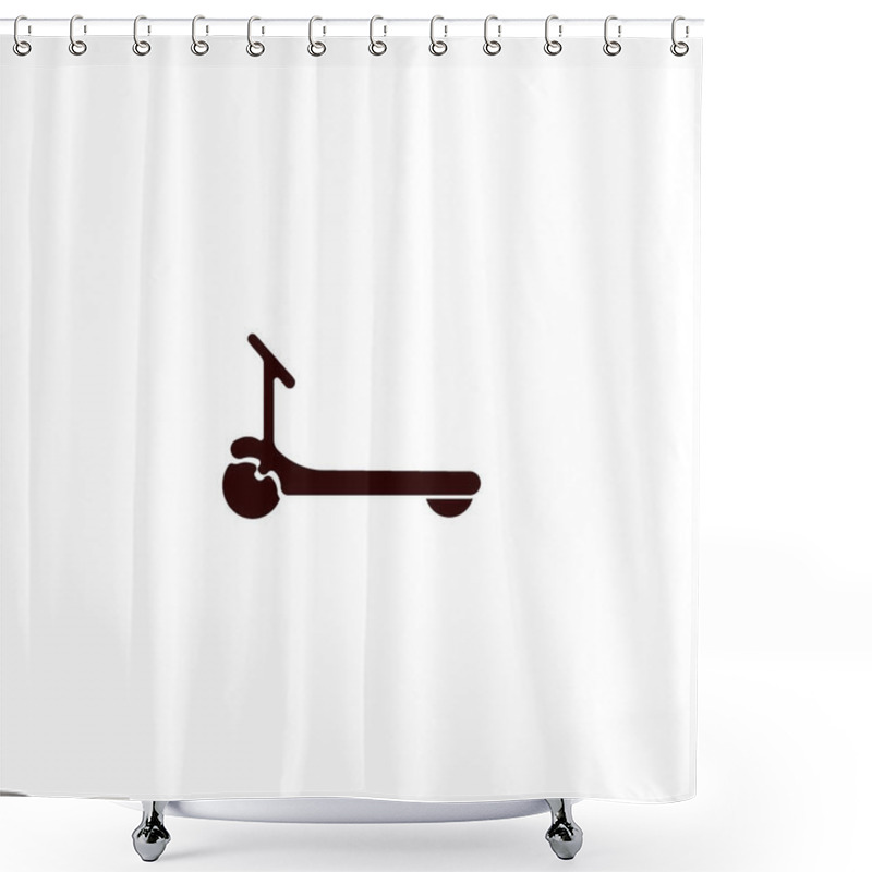 Personality  Small Childish Scooter Flat Icon, Vector, Illustration  Shower Curtains