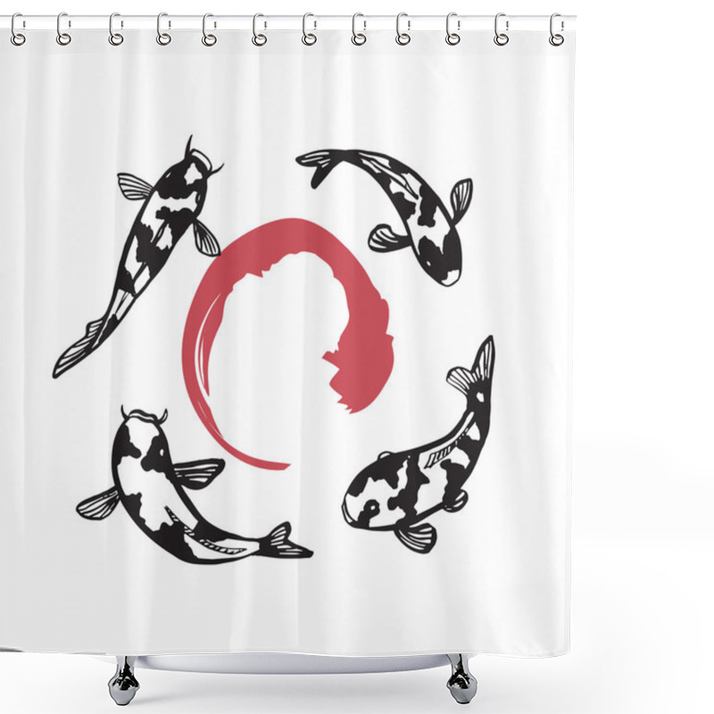 Personality  Carps And Zen Symbol Shower Curtains