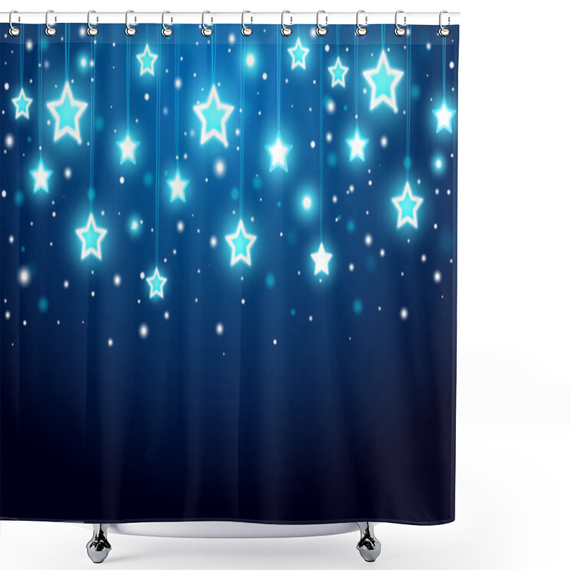 Personality  Christmas Background With Stars Shower Curtains