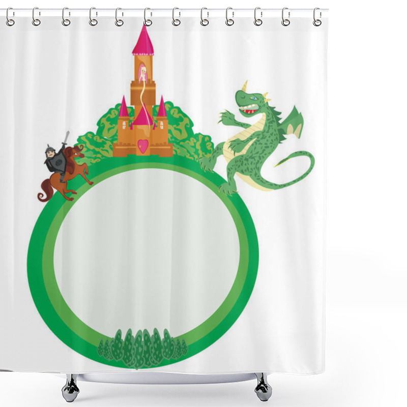 Personality  Dragon And Knight Fighting - Frame Shower Curtains