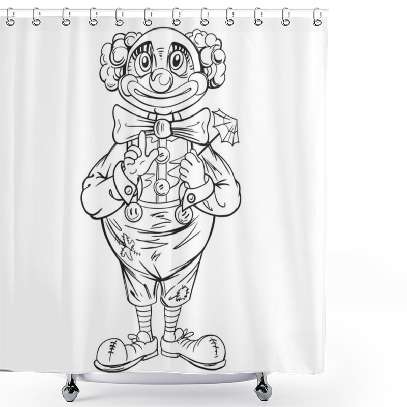 Personality  Funny Cartoon Clown. Shower Curtains