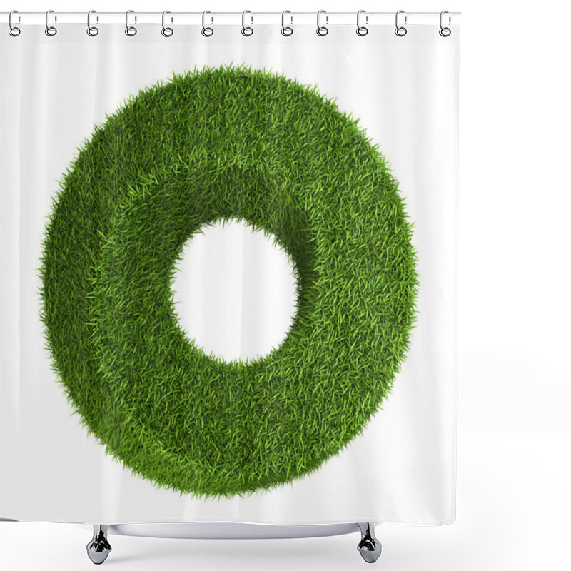 Personality  Green Grass Abstract Shape Donut Shower Curtains