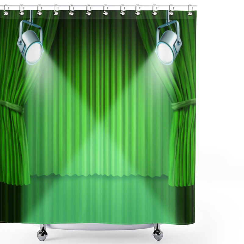 Personality  Spotlights On Green Velvet Cinema Curtains Shower Curtains