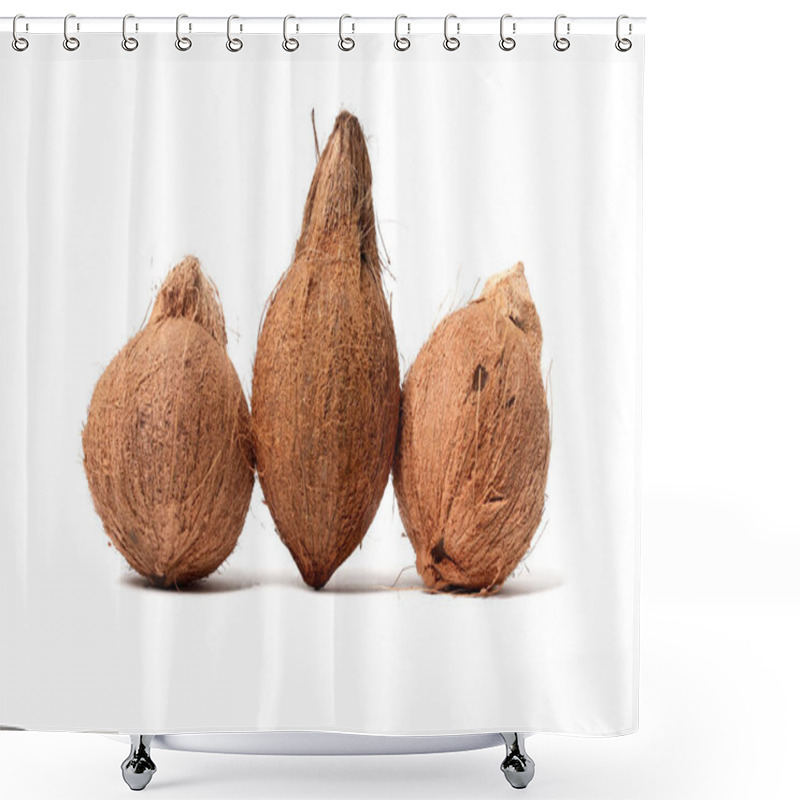 Personality  A Group Of Coconuts Isolated On A White Background Shower Curtains