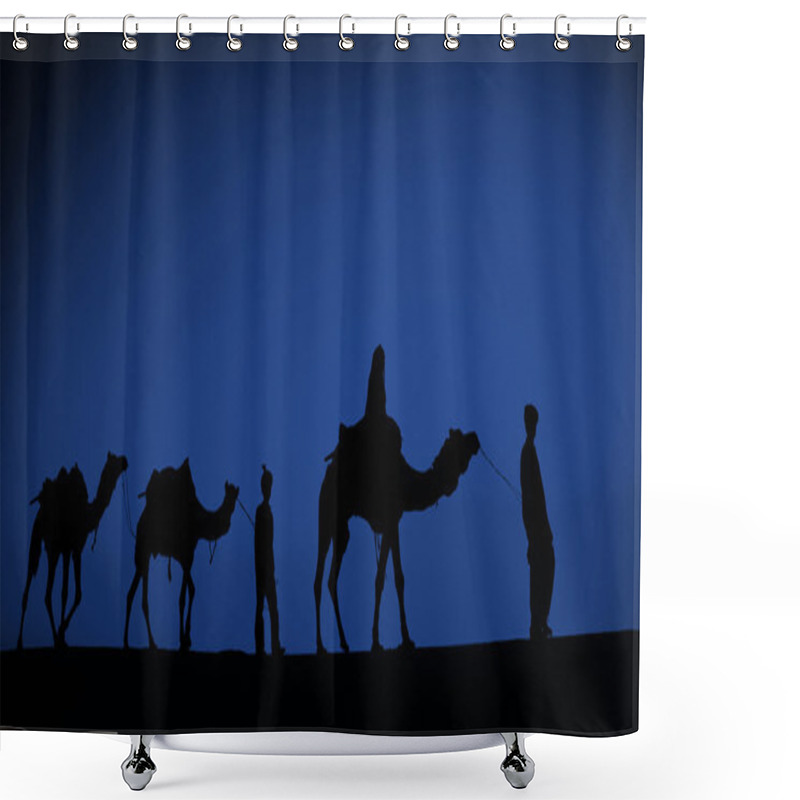 Personality  Men Riding Camels In  Desert  Shower Curtains