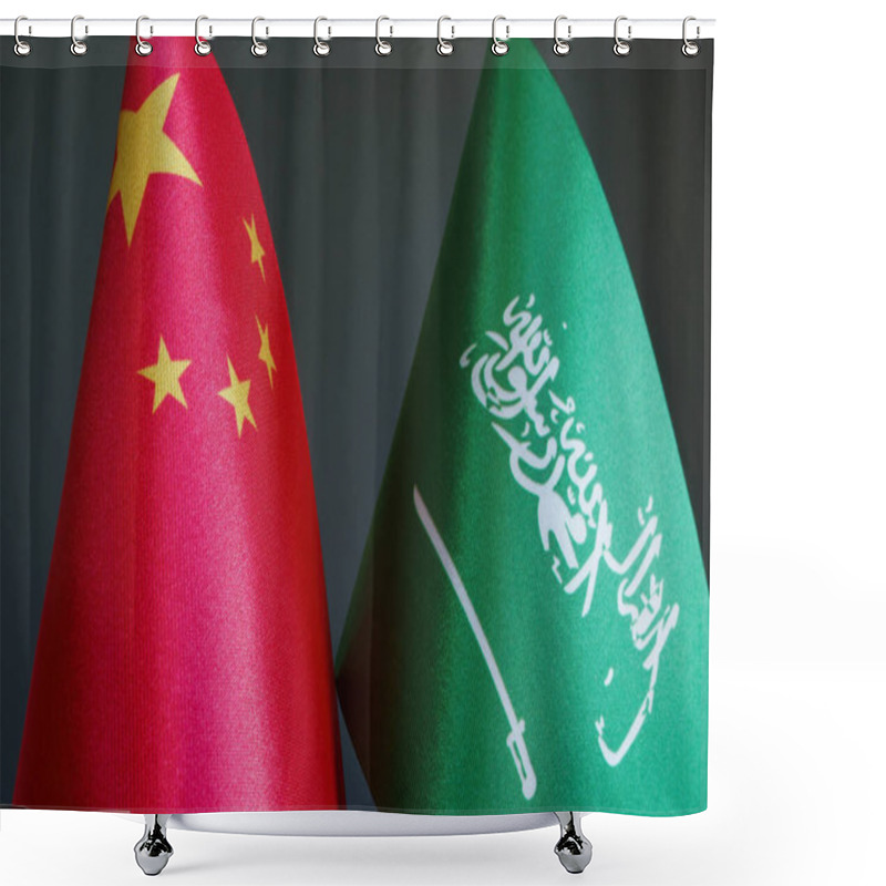 Personality  Flags Of China And Saudi Arabia As Symbol Of Diplomacy. Shower Curtains