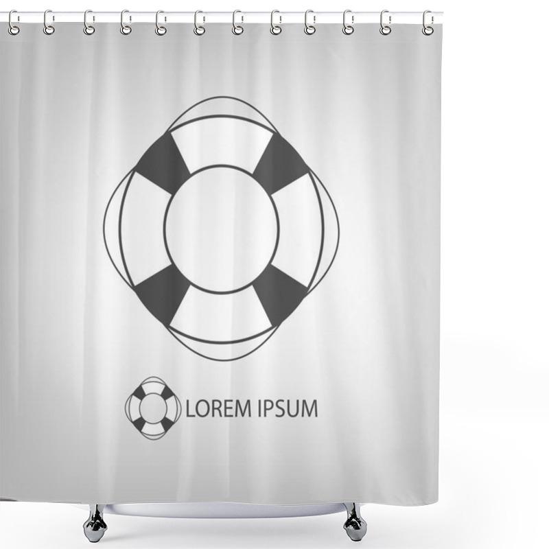 Personality  Grey Safety Ring Shower Curtains