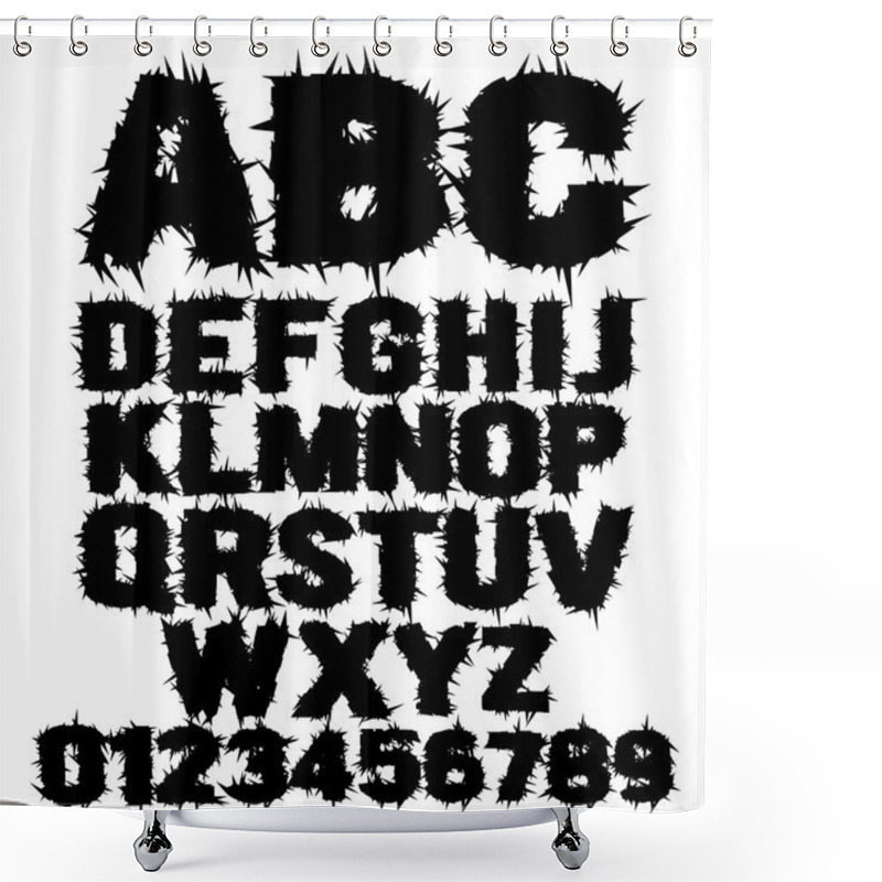 Personality  Studded Grunge Scary Alphabet Shower Curtains