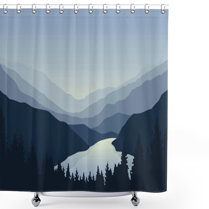 Personality  Big Blue River Nature Landscape Outdoor Adventure Shower Curtains