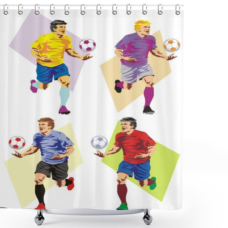 Personality  Soccer Player Running Shower Curtains