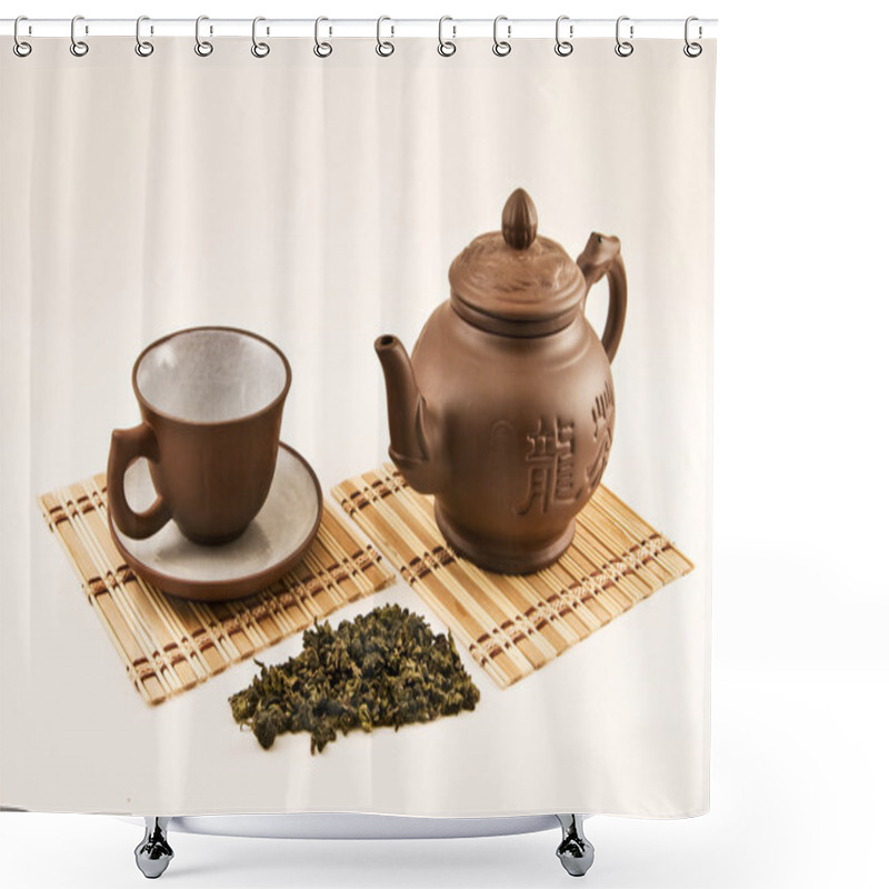 Personality  China Tea Set Shower Curtains