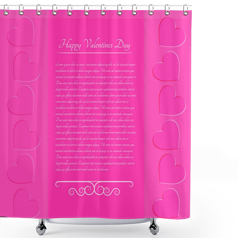 Personality  Pink Valentine Background. Vector Illustration. Shower Curtains