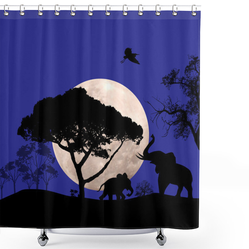 Personality  African Wildlife At Sunset Shower Curtains