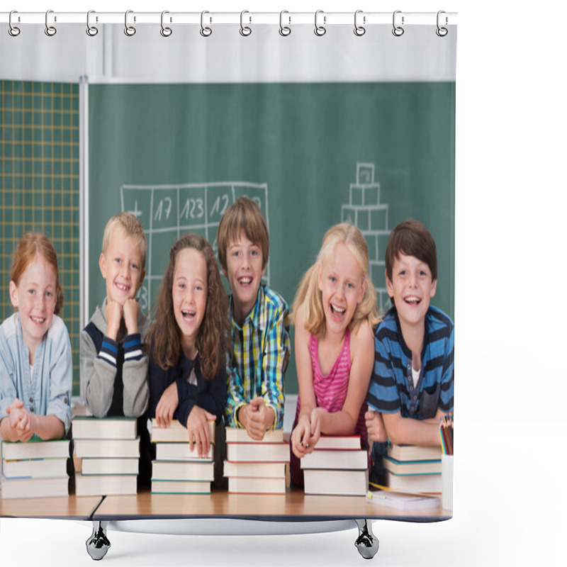 Personality  Laughing Group Of School Kids In Class Shower Curtains