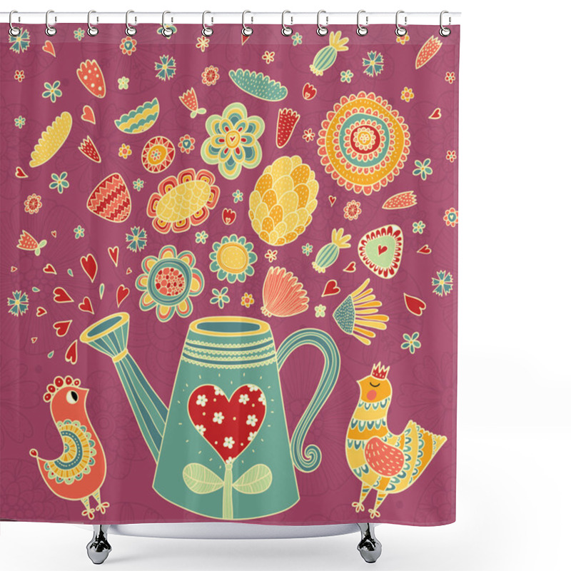 Personality  Romantic Floral Background Shower Curtains