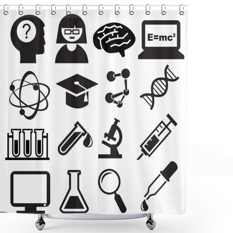 Personality  Science Icons Shower Curtains