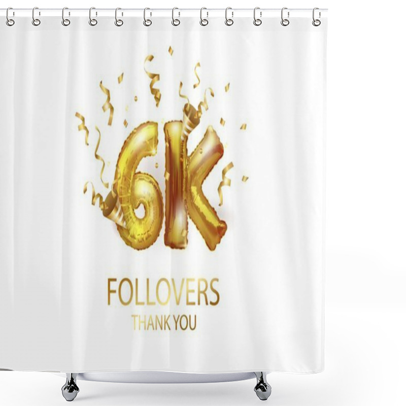 Personality  6 Thousand. Thank You, Followers. 3D Vector Illustration For Blog Or Post Design. Shower Curtains